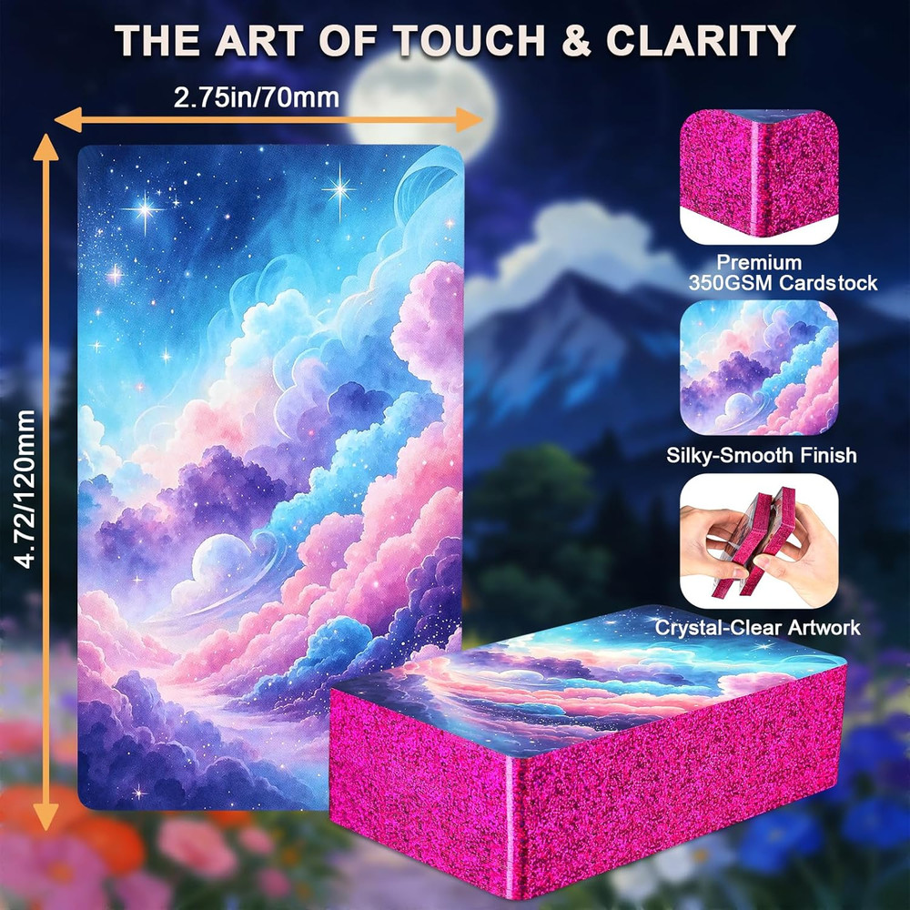 Pink Tarot Oracle Lenormand Cards for Beginner Unique Trinity Divination Deck wi
