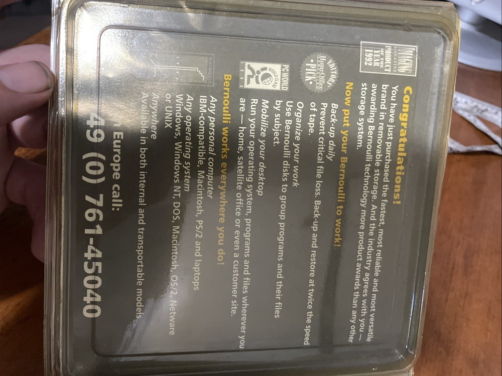 iomega Bernoulli box disk 150mb vintage computer storage diskette 5” 1992