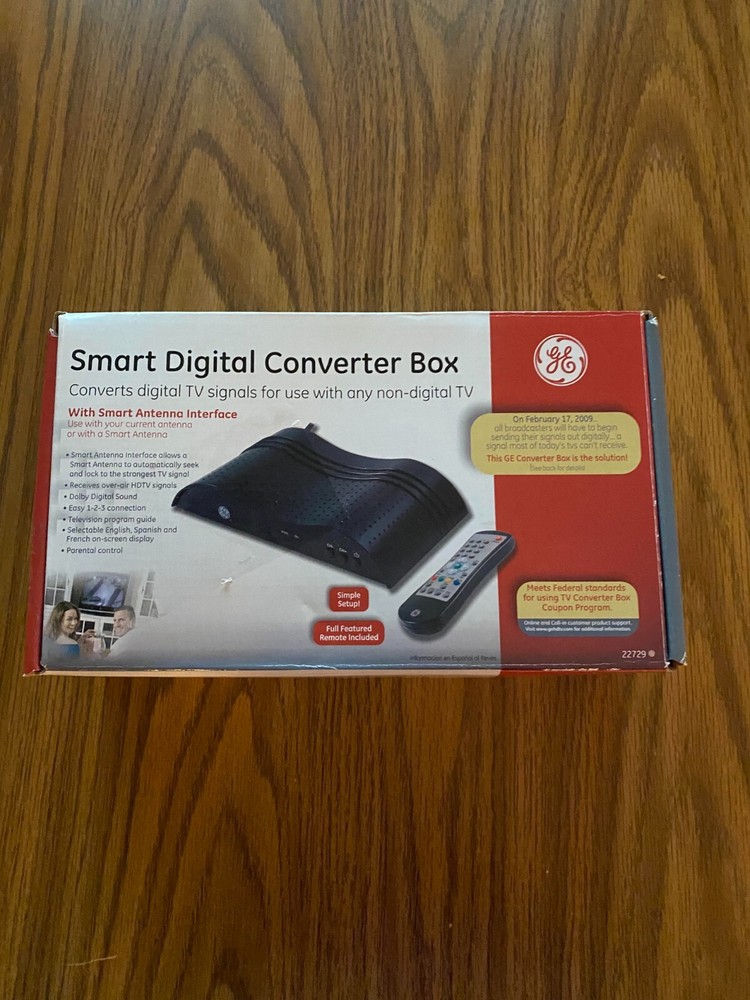 GE Smart Digital Converter Box • Model 22729 with Remote Cable •