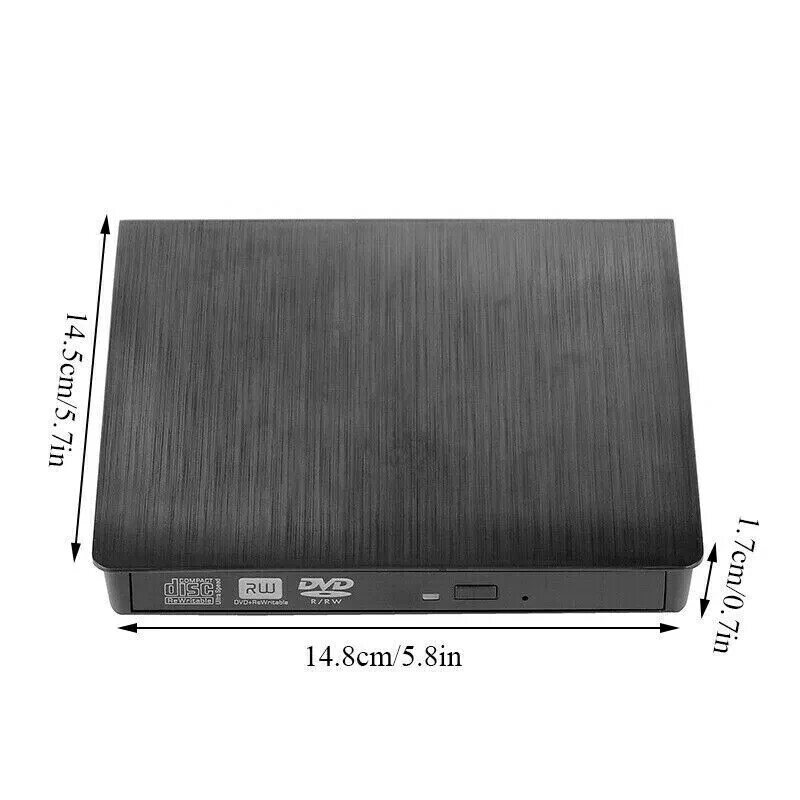 External CD DVD Drive For PC Laptop Windows 11 10 USB 3.0 Burner Reader Writer