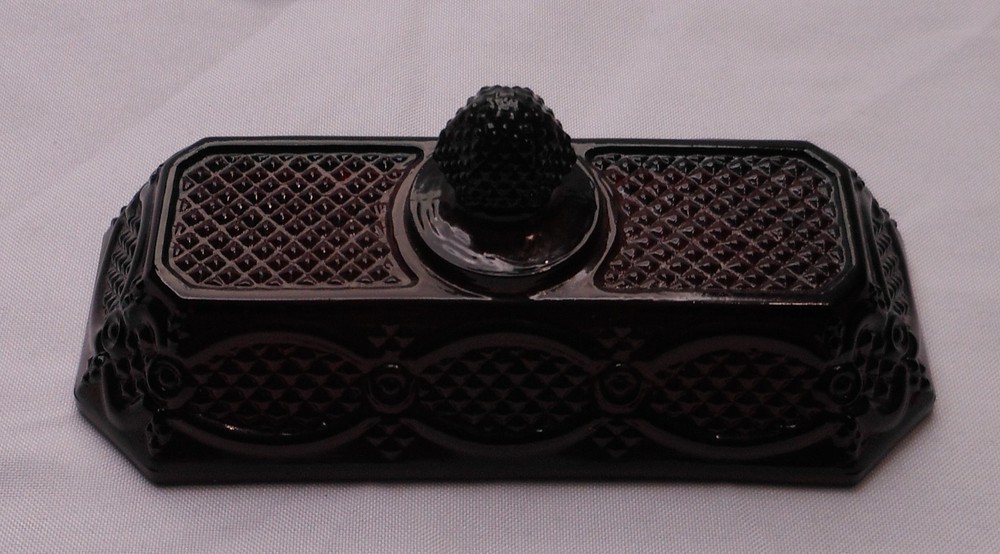 Avon Ruby Red 1876 Cape Cod Covered Butter Dish LID ONLY 6.25" Long Very Good