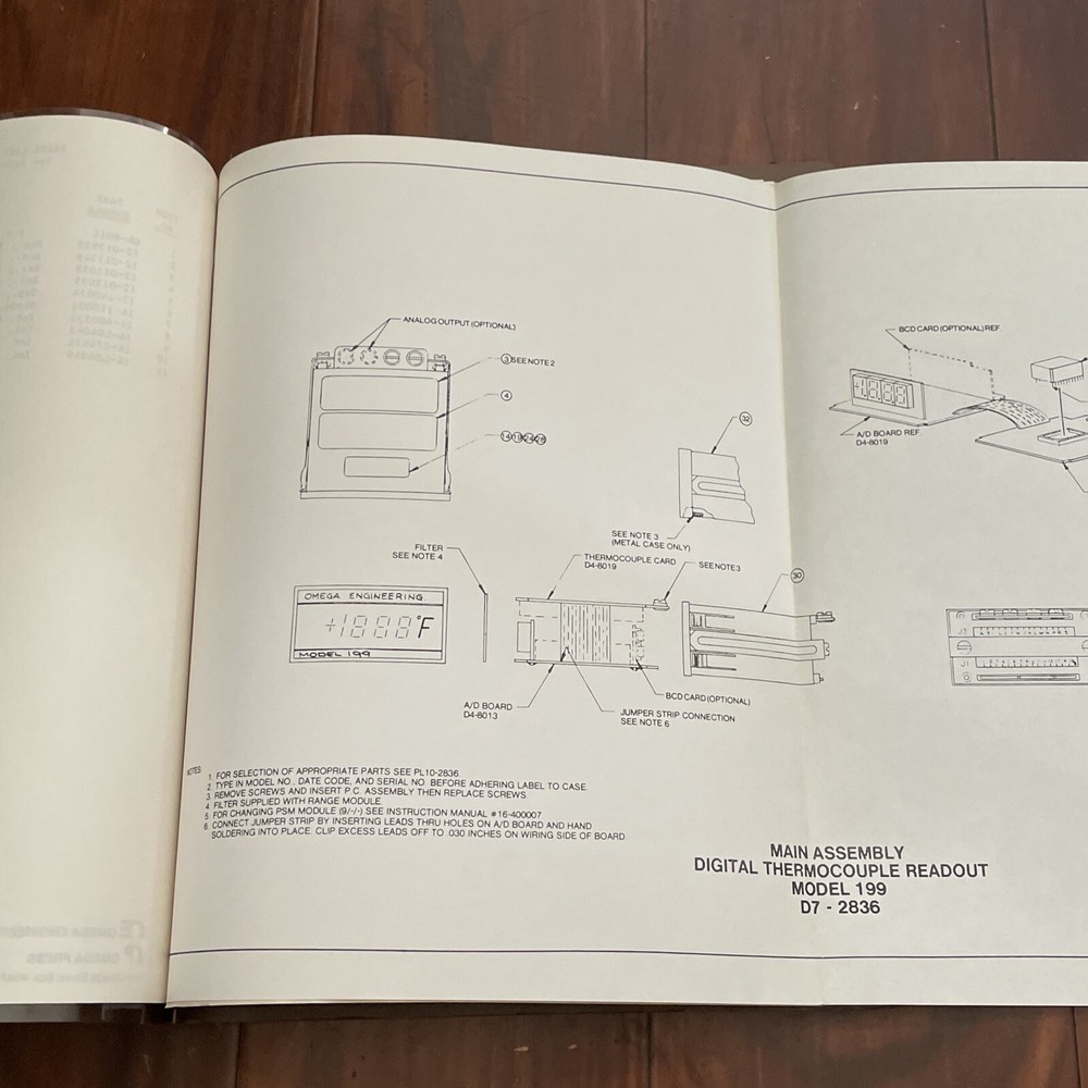 Omega 199 Precision Digital Thermometer Service Support Documentation Manual