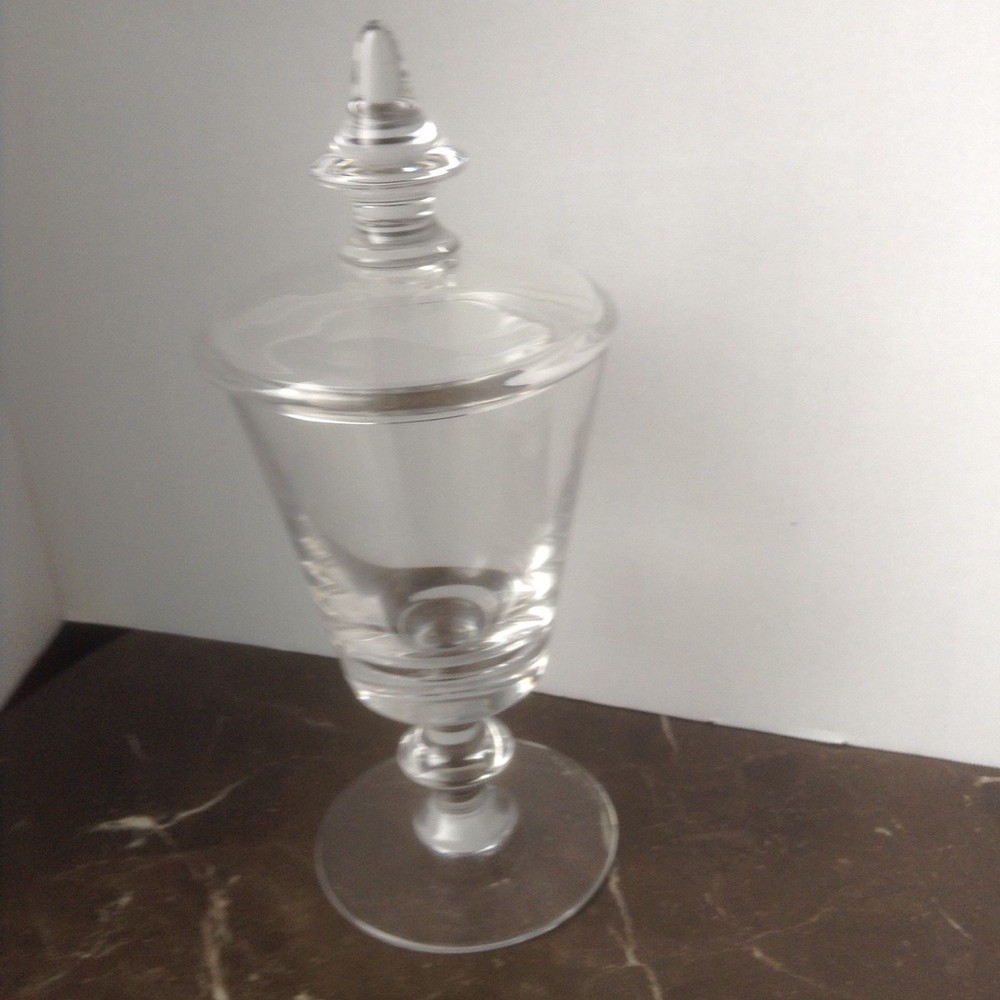 Val St. Lambert Candy Jar signed about 12" Tall [with lid] SIGNED