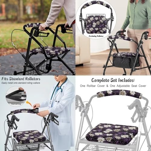 Mobility Scooter Accessories Set - Walker Seat Cushion, Back Cover & Storage Bas