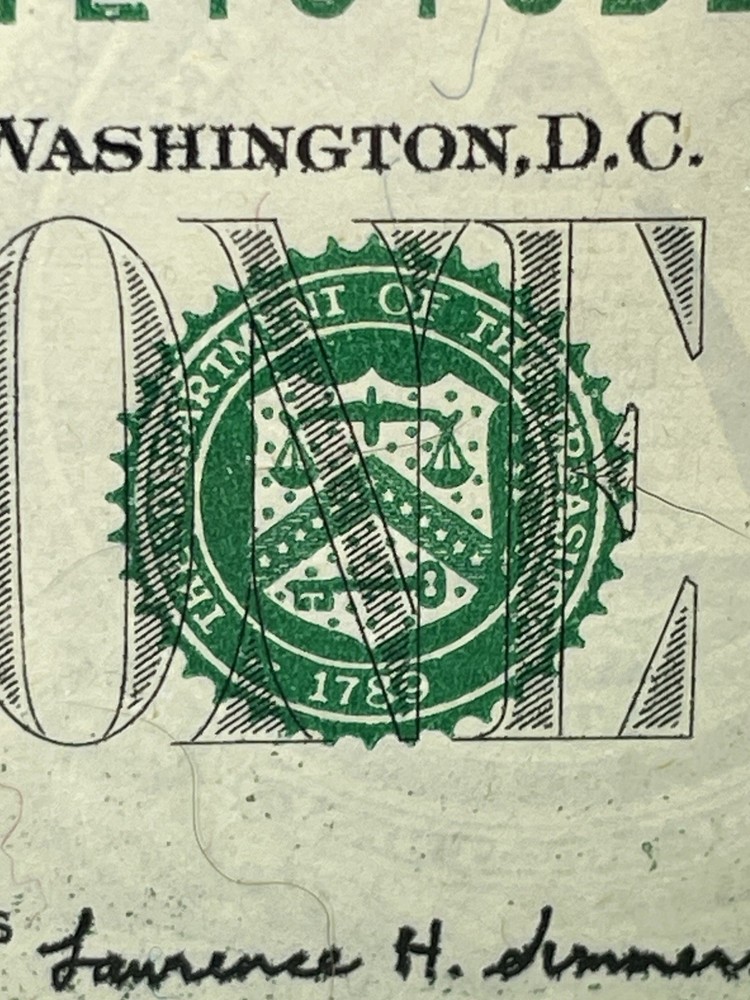 OFFSET THIRD PRINT /Misaligned Overprint ERROR Serial #’s & Treasury Seal “AU”💰