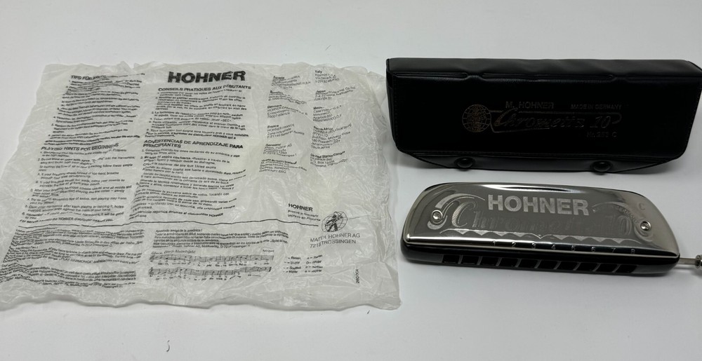 Hohner 253C  Chrometta 10 Chromatic Harmonica With Case