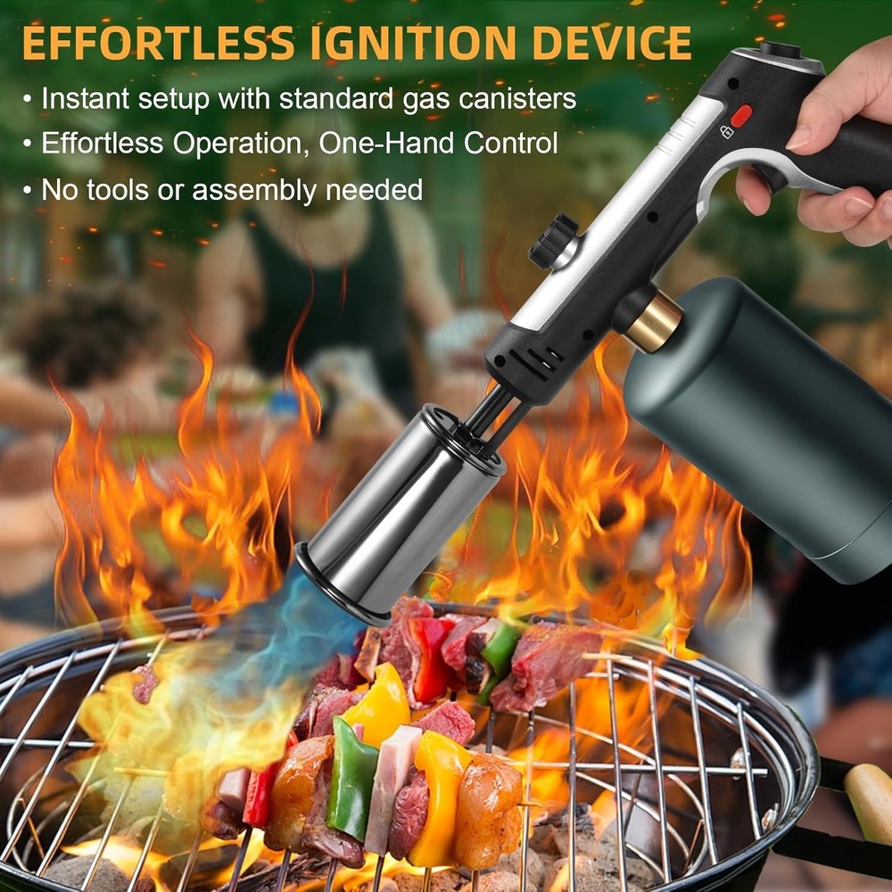 Powerful Propane Torch W/One-Touch Max Fire Adjustable Kitchen Torch Safety Lock