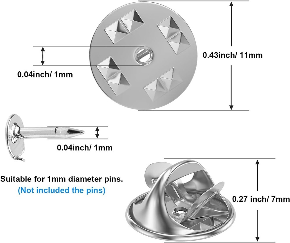Versatile 50PCS Pin Keeper Backs - Durable Solution for Jewelry & Insignia