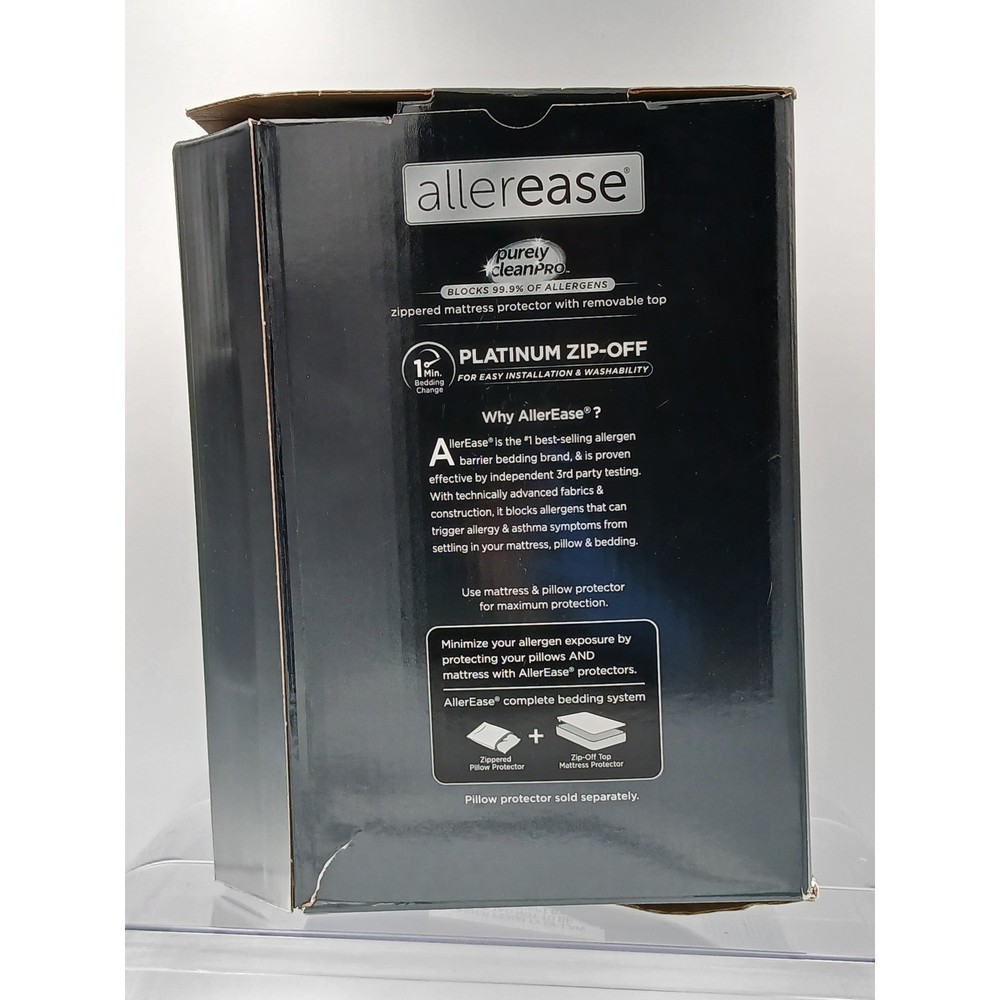 Allerease Purely Clean Pro Platinum Zip-Off Twin Mattress Protector Waterproof
