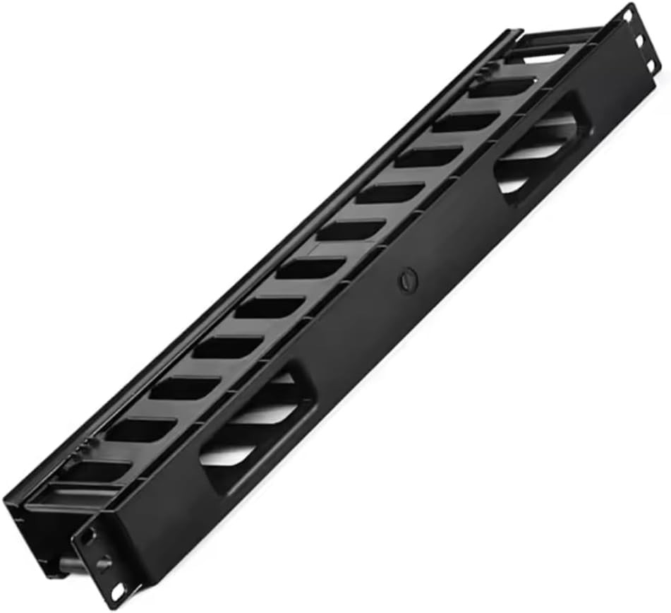19-Inch 1U Horizontal Cable Management Panel – Plastic Rack Mount Cable Organize