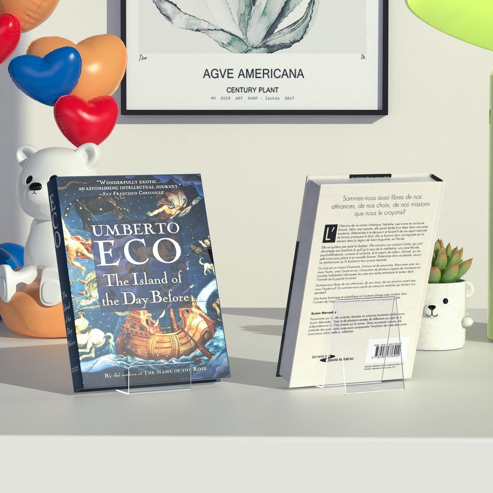 6 Pack Acrylic Book Stand, Clear Easel Stand for Display, Book Display
