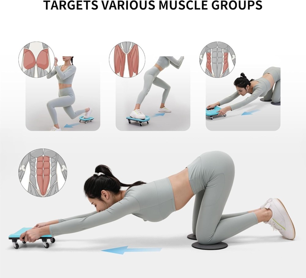 Ab Roller with Knee Pads for Abs Workout, Multifunctional Ab Roller Wheel for...