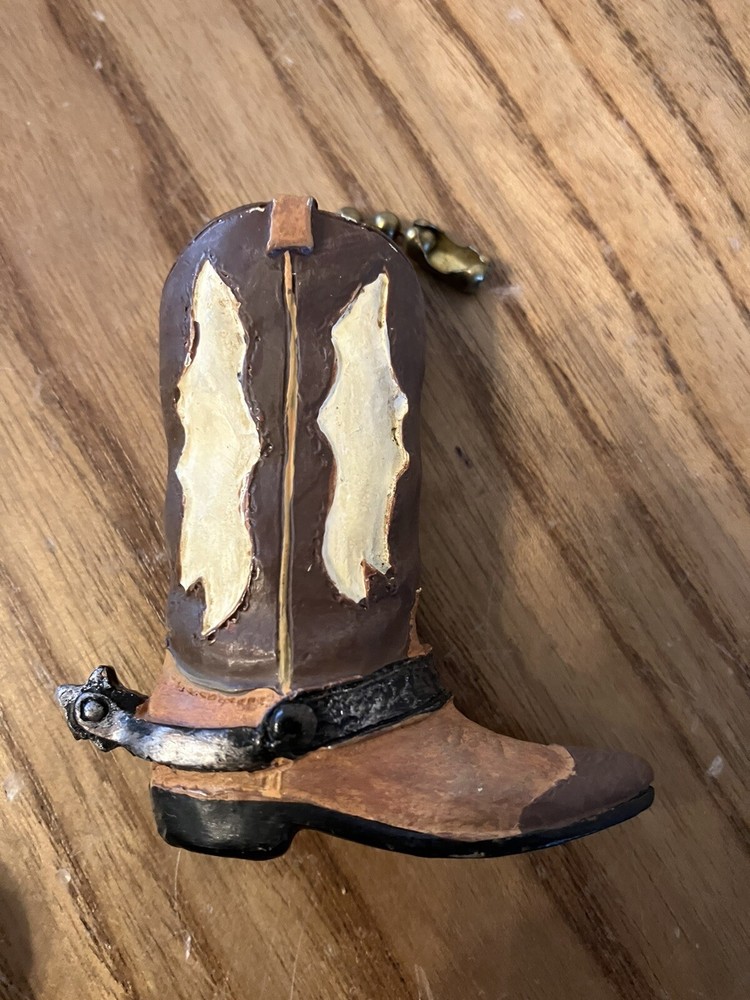 3pc Set 2 Cowboy Boots Ceiling Fan Pulls & Switch Cover