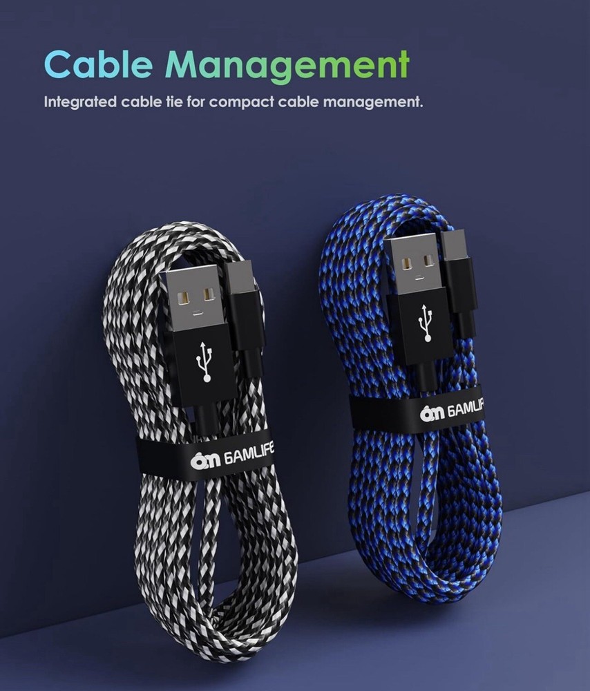 PS4 Controller Charger Charging Cable, 2 Pack 10ft Extra Long Micro USB 2.0 C...