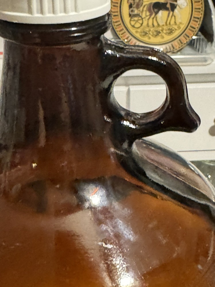 Amber Glass Jug Jar - Unknown Era