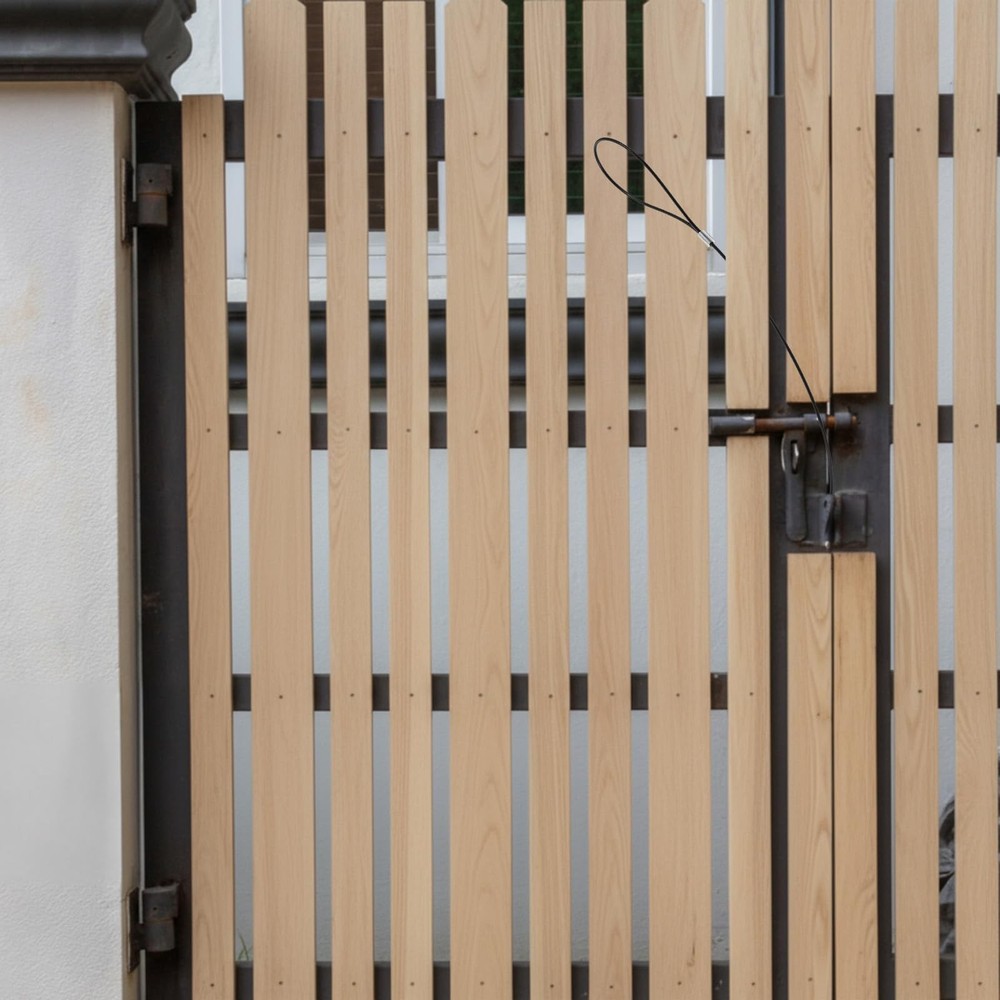 2 Sets Adjustable Black Spring Gate Opener Gate Latch Cable Pull String for M...