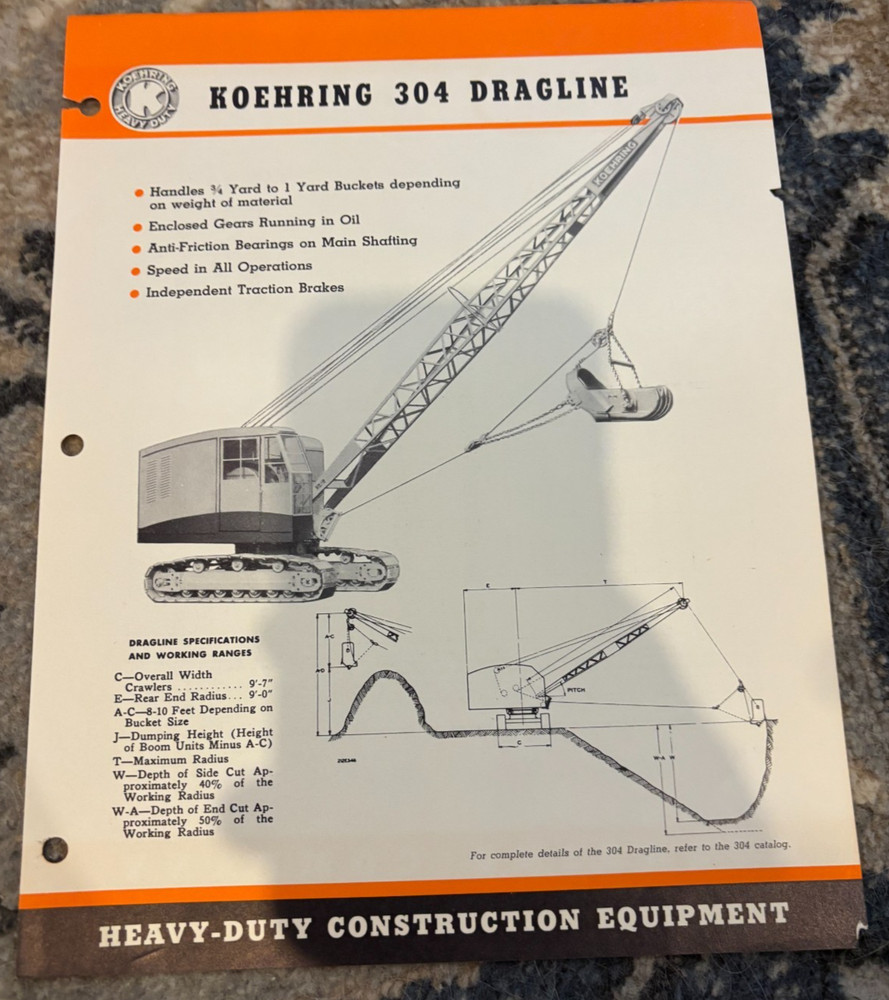 Koehring 304 Dragline Brochure AMIL25