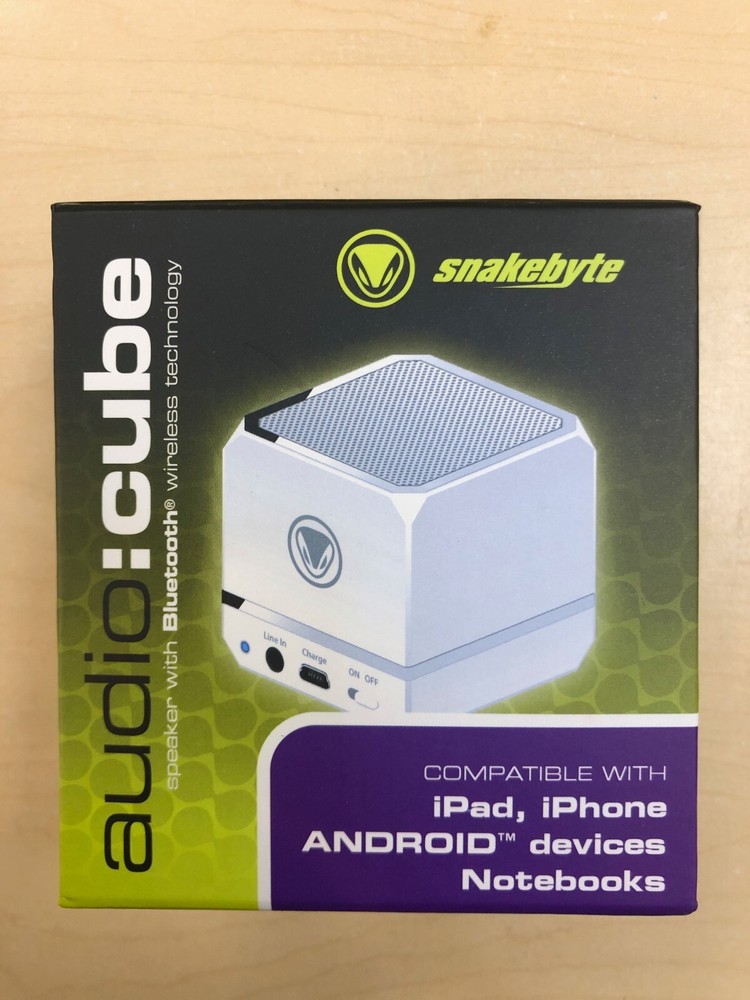 SnakeByte Powerful Wireless Mini Cube Speaker for Tablets, iPhone, Android