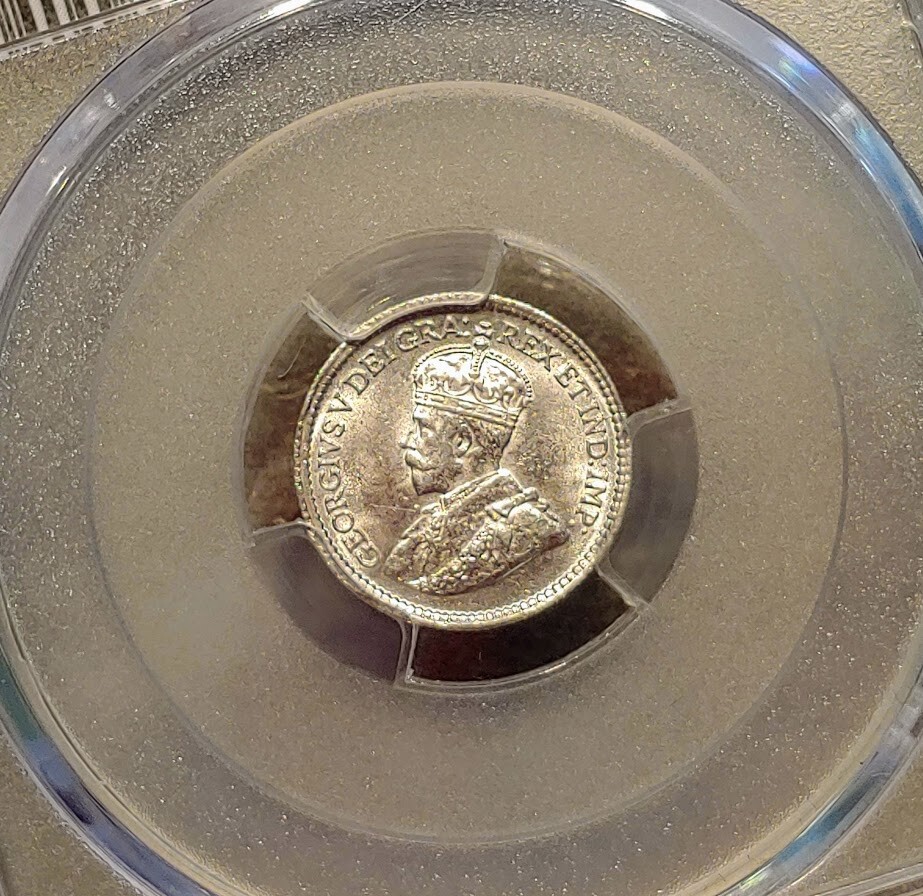 1919 PCGS Cleaned UNC DETAIL Canada Silver 5 Cent - SL79