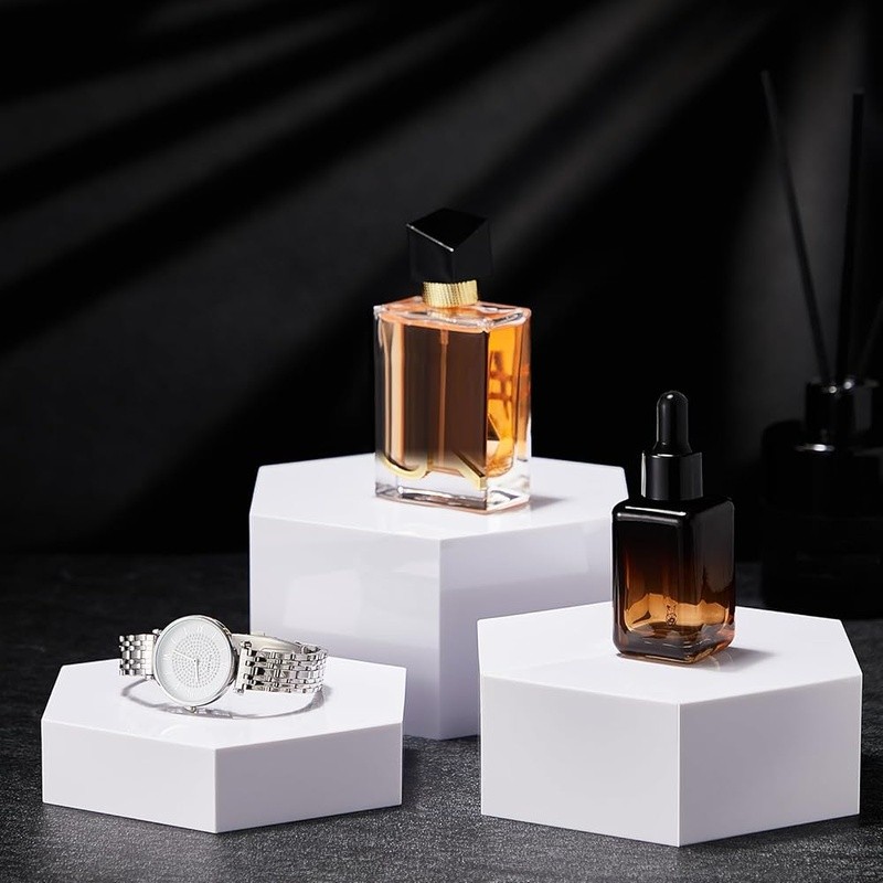 Acrylic Display Stands Clear Risers Buffet Table Multi-purpose Storage New