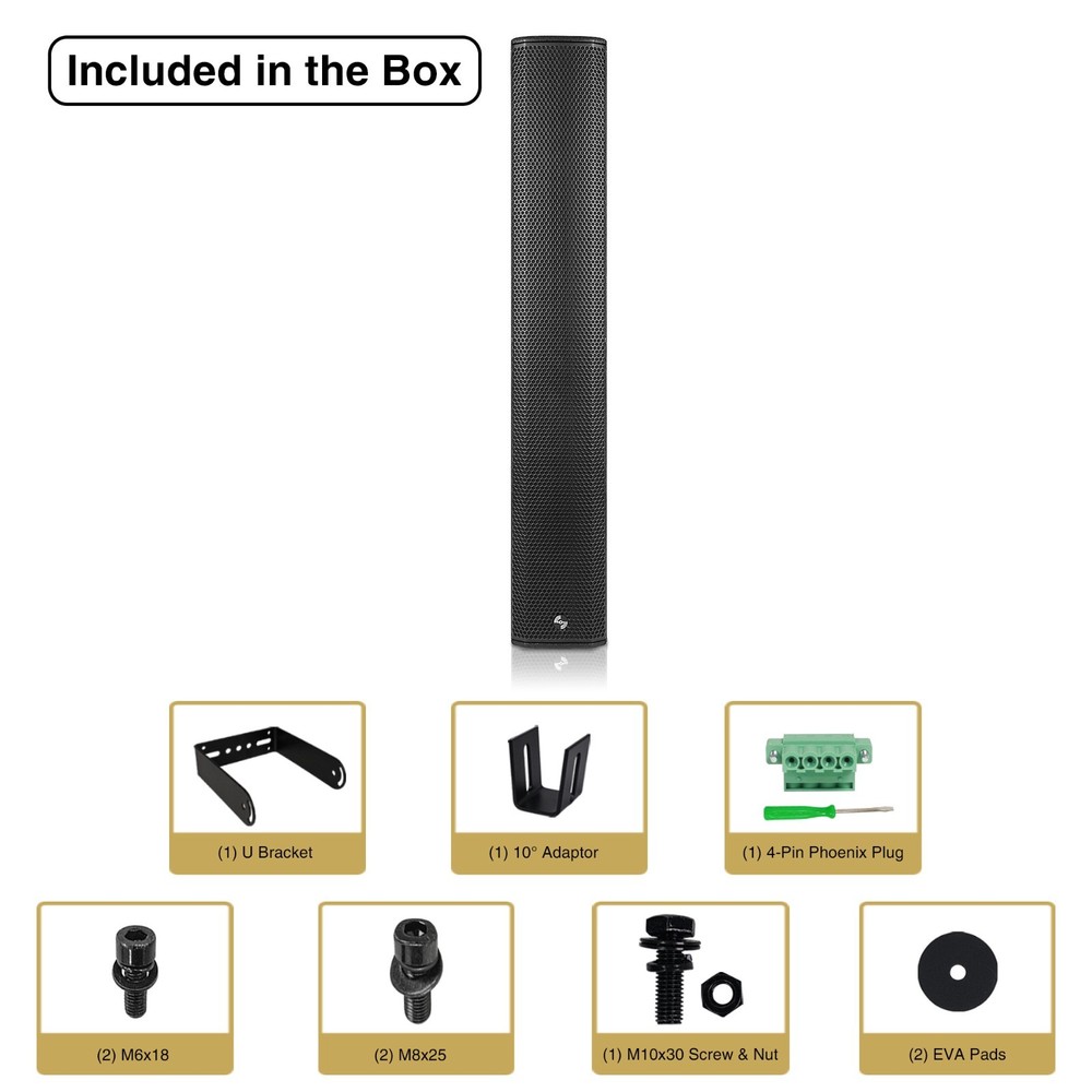 OPEN BOX:Sound Town Passive Wall-Mount Column Line Array Speaker (CARPO-P12B-R)