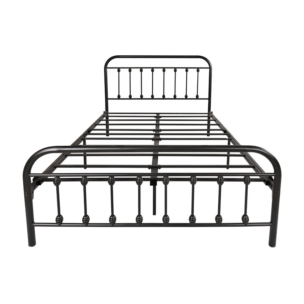 FULL Metal Platform Bed Frame with Headboard Strong Slat Support
