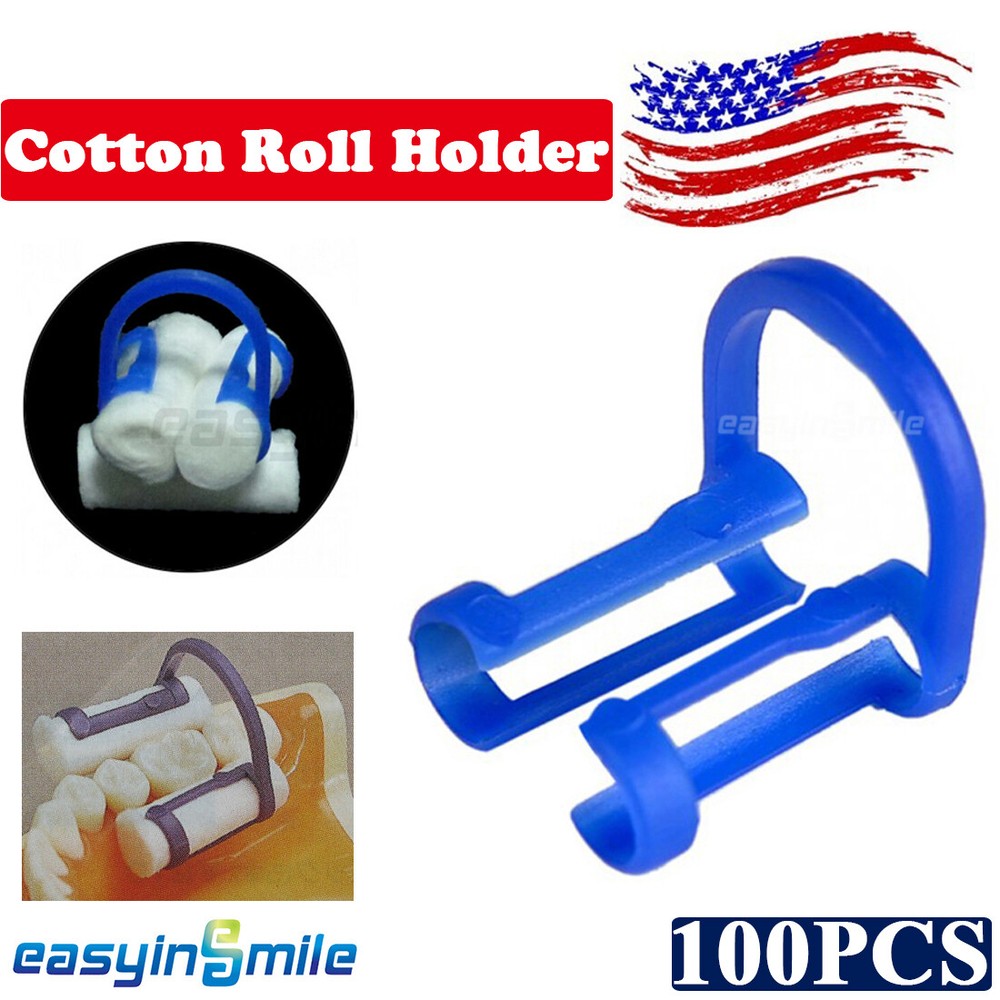 Disposable Blue Dental Cotton Roll Holder For Isolate Teeth Cilp Holders 100pcs