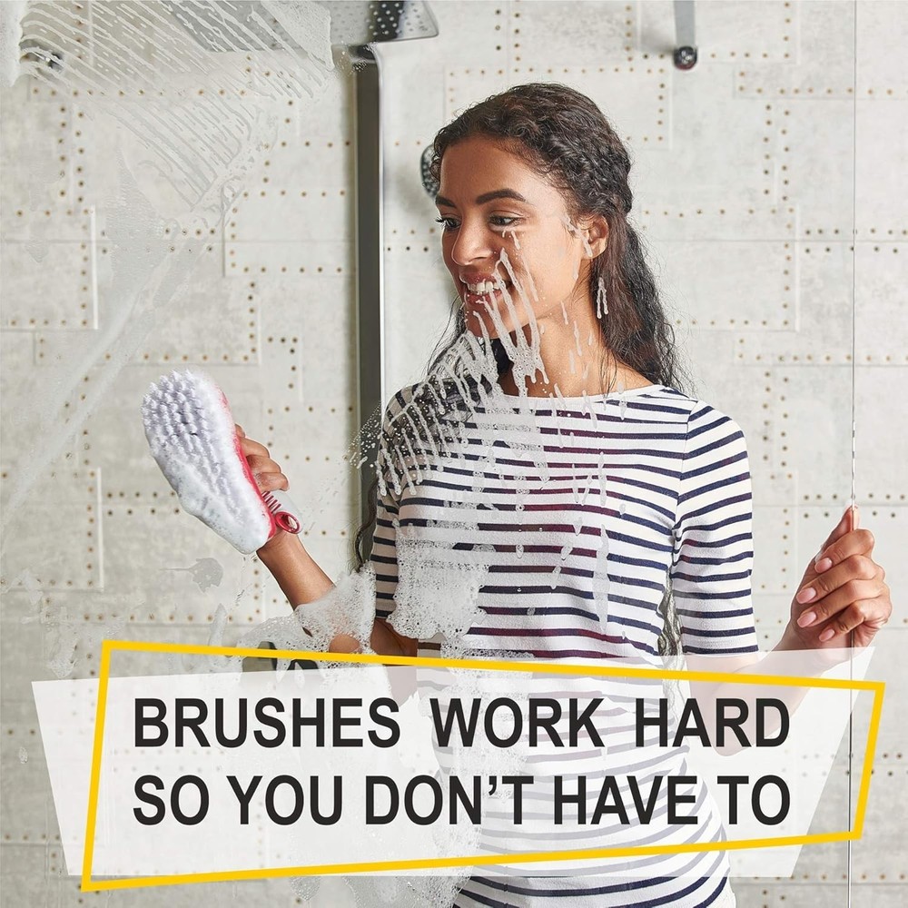 Versatile 3-Piece Scrub Brush Set for Effective Tile, Grout & Shower Maintenance