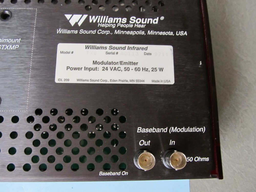 Williams Sound TX8 Multi-Channel Infrared Transmitter