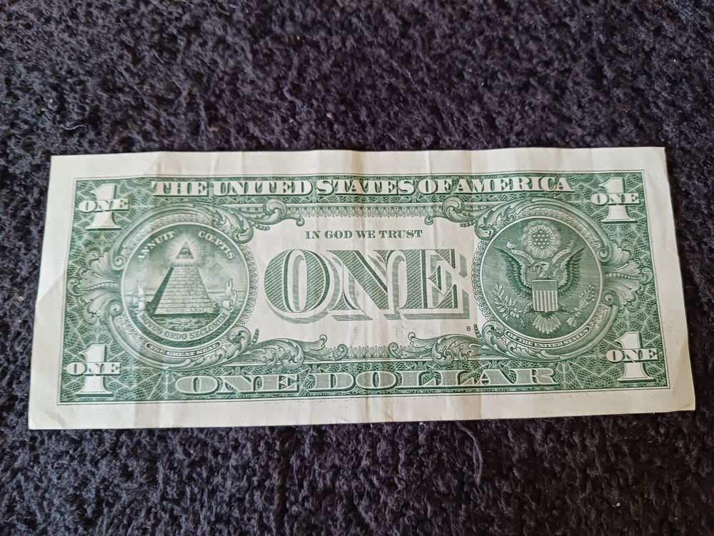 $1 DOLLAR BILL SERIES 2017A ~ 'FLOATING DIGIT' ERROR