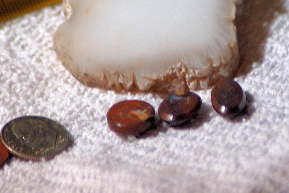 3 Koroit Boulder Opal oval Cabochons