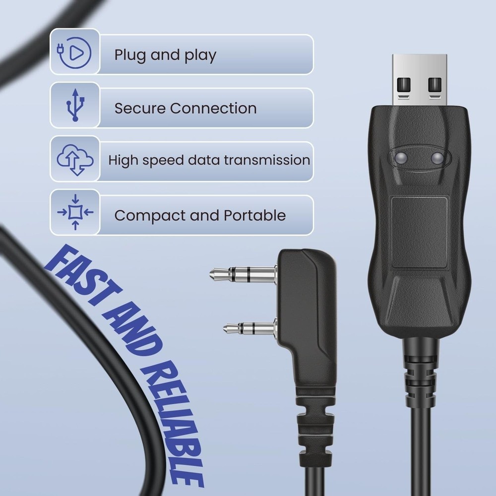 TNP FTDI Programming Cable - USB 2 Pin for Baofeng Programming Cable, Btech, ...