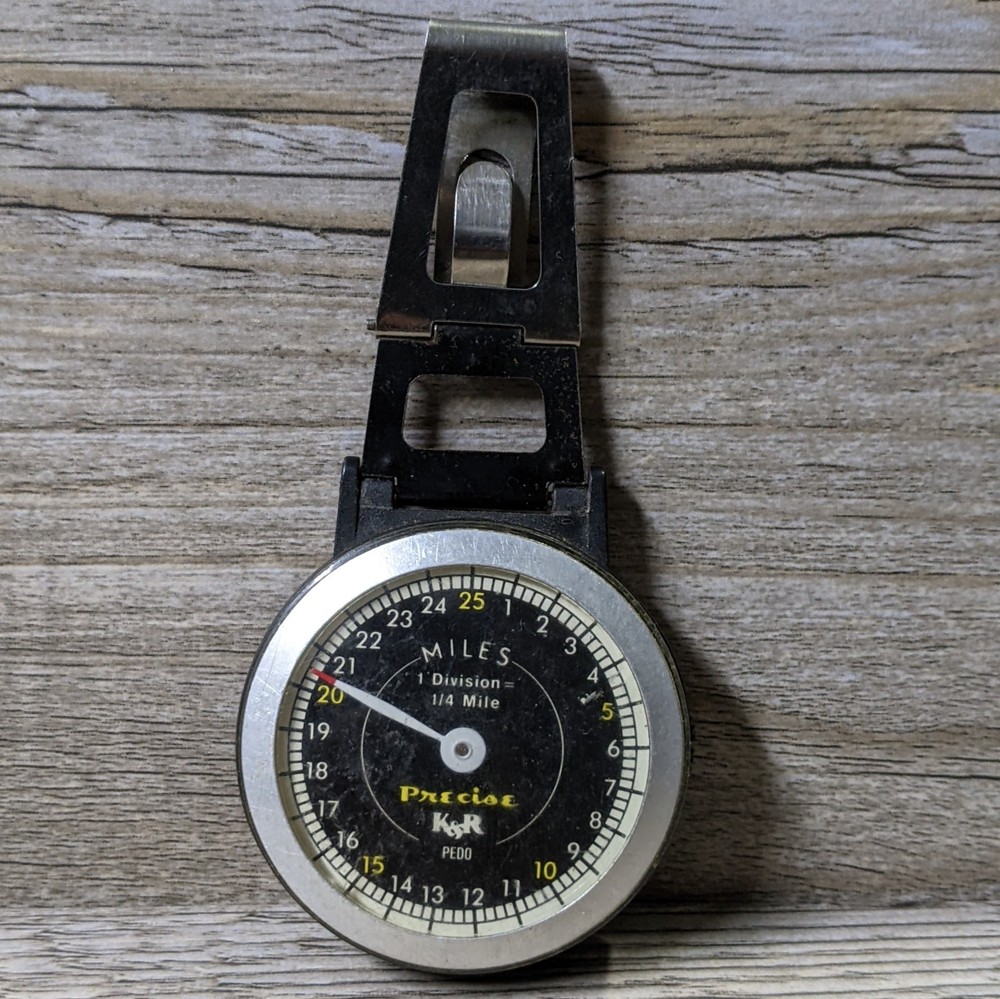 K&R PRECISE Pedo Vintage Pedometer Motion Activated Step Tracker. UNTESTED