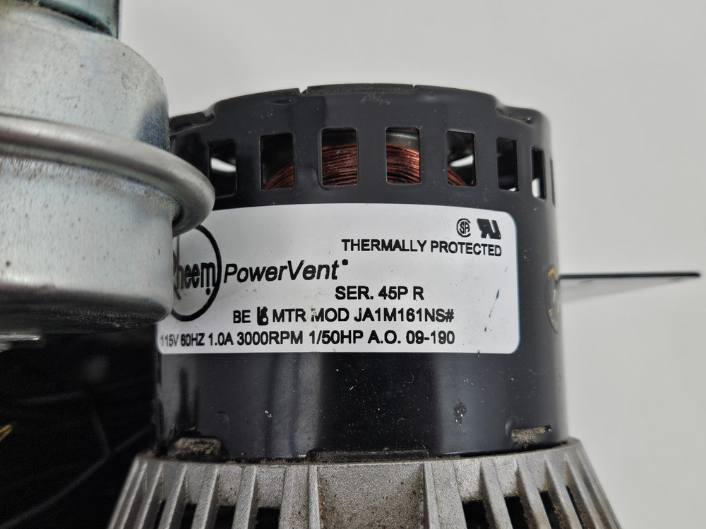 Rheem Ruud Water Heater Power Vent Exhaust Inducer Motor JA1M161NS