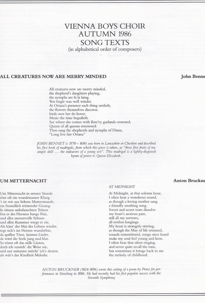 The Vienna Boys Choir Programme