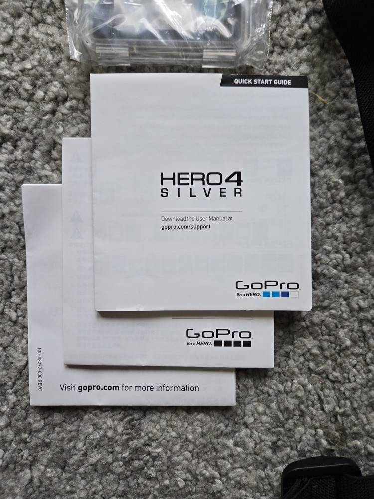 Gopro Hero 4 With Case Different Backs. Wearable Mount W/ Different Attachments