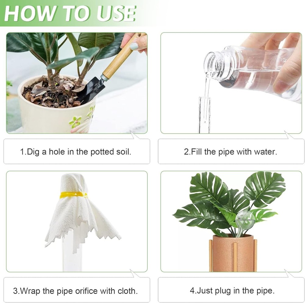 Automatic Plant Watering System - 8 Pcs Clear Globes for Hassle-Free Hydration