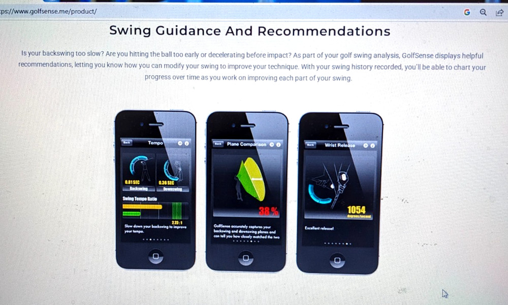 Golf Precise motion sensor correct your swing, analyzes records easy to use 3D