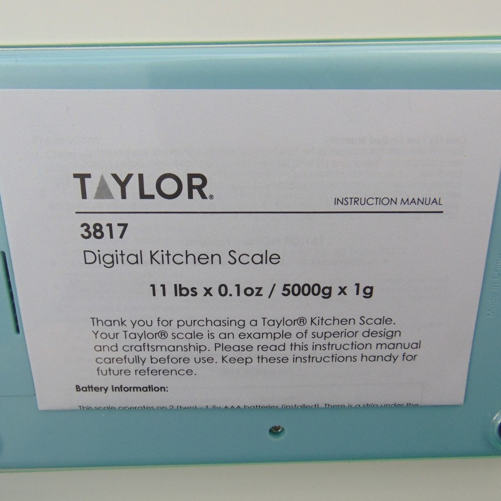 Farberware Baking Advantage Digital Kitchen Scale Compact Aqua Green Taylor