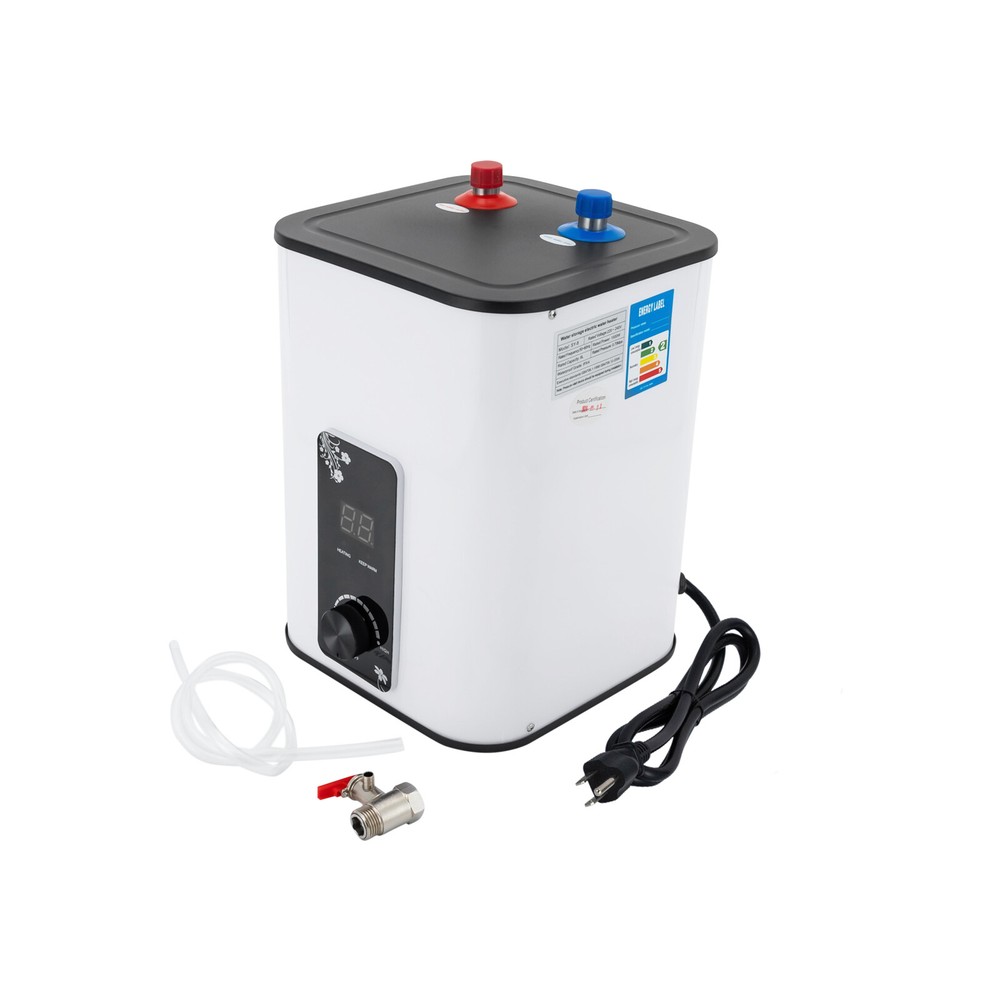 1500W Electric Mini Tank Water Heater Rectangle Instant Hot Water Heater 8L