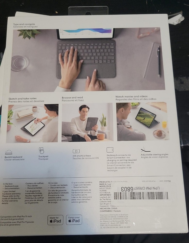 Logitech Folio Touch Keyboard + Smart Connector for iPad Pro 11" 1st 2nd