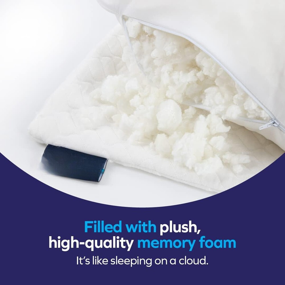 Pillow -Adjustable Memory Foam Padding -Includes additional foam padding (white)
