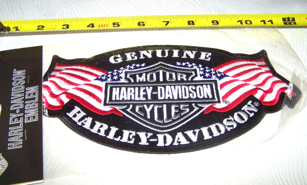 HARLEY DAVIDSON GENUINE H.D. BAR & SHIELD FLAG BACK VEST JACKET PATCH