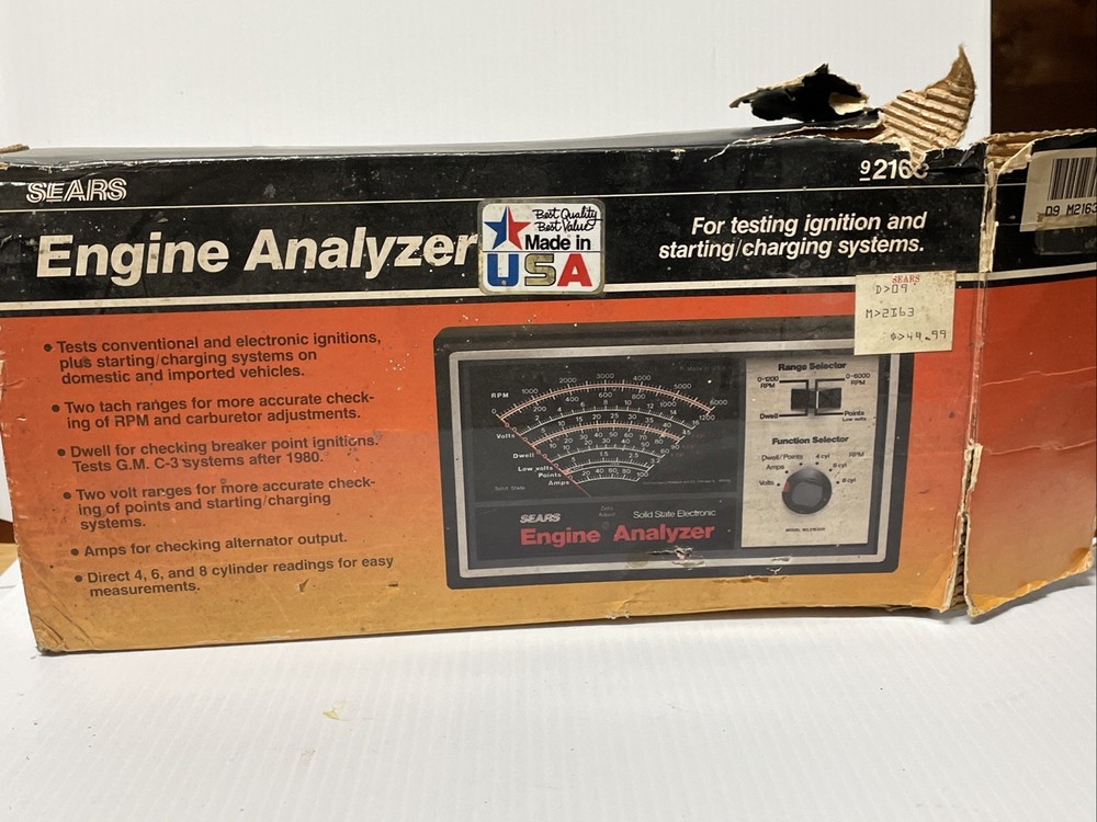 Sears Solid State Electronic Engine Analyzer Model 161.216300 Made USA *UNTESTED