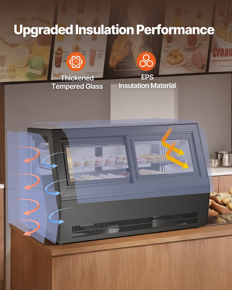 Refrigerated Display Case 7.1CuFt 2-Tier Countertop Cake Fridge LED