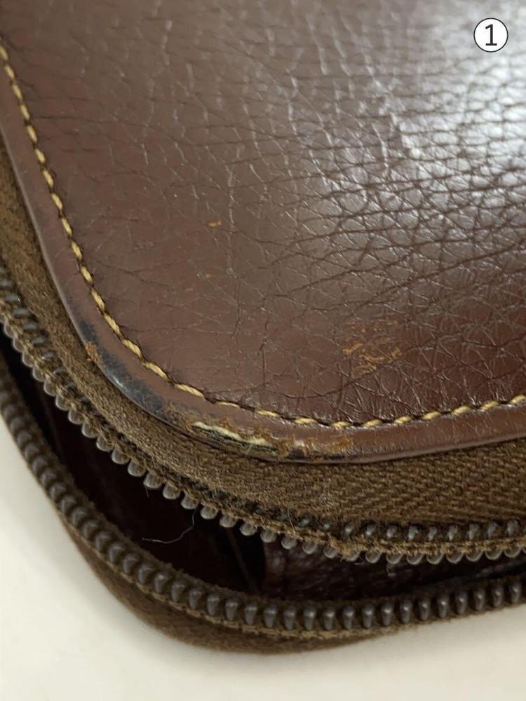 PRADA Long Wallet Leather Brown Women's