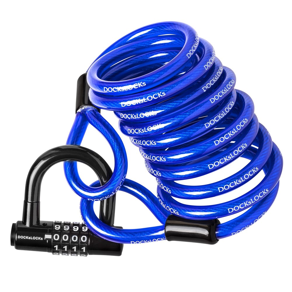 DocksLocks Security Cable Lock Set (5ft to 25ft Lengths) – 5ft, Blue
