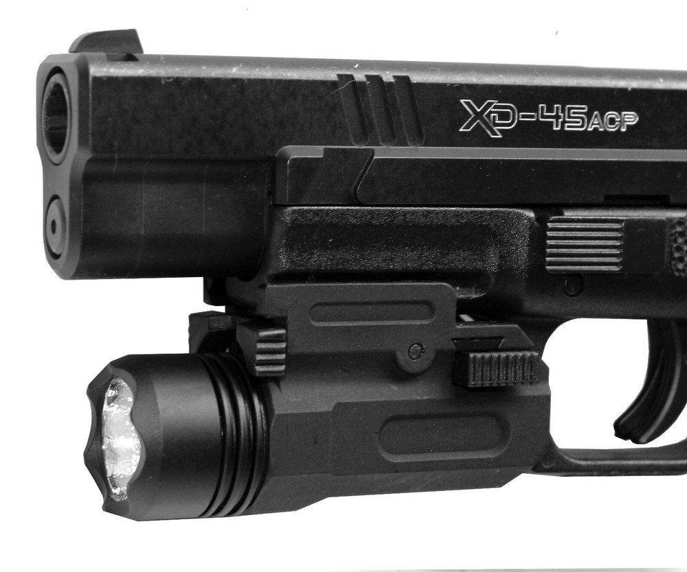 Trinity tactical flashlight for Sig Sauer p320 polymer black hunting.