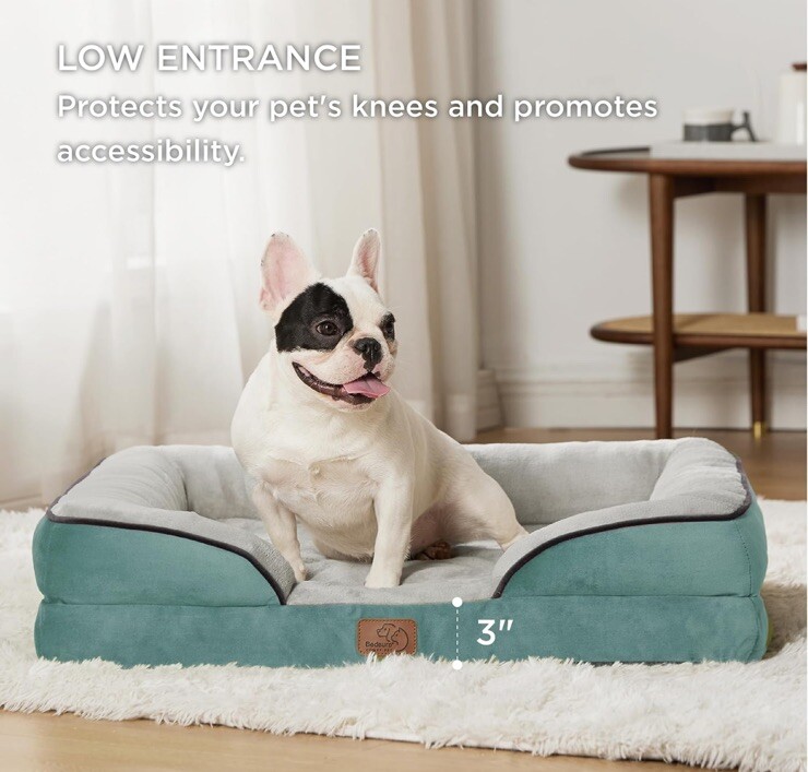 Orthopedic Bed for Medium Dogs - Waterproof Dog Sofa Bed Medium, Grey