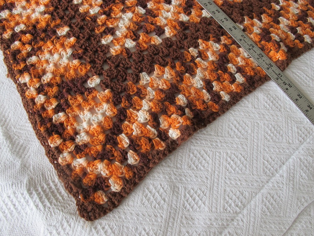 Crochet blanket Grandmas Square Mid Century Small Throw